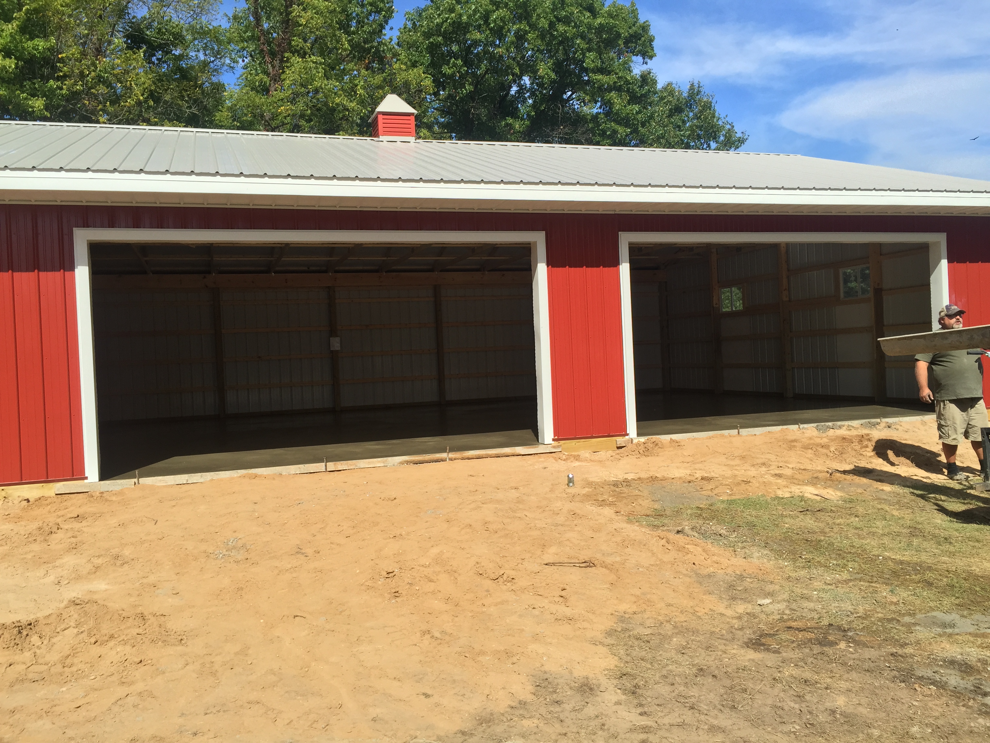 Two-car concrete garage floor near Klinger Lake in Sturgis Michigan