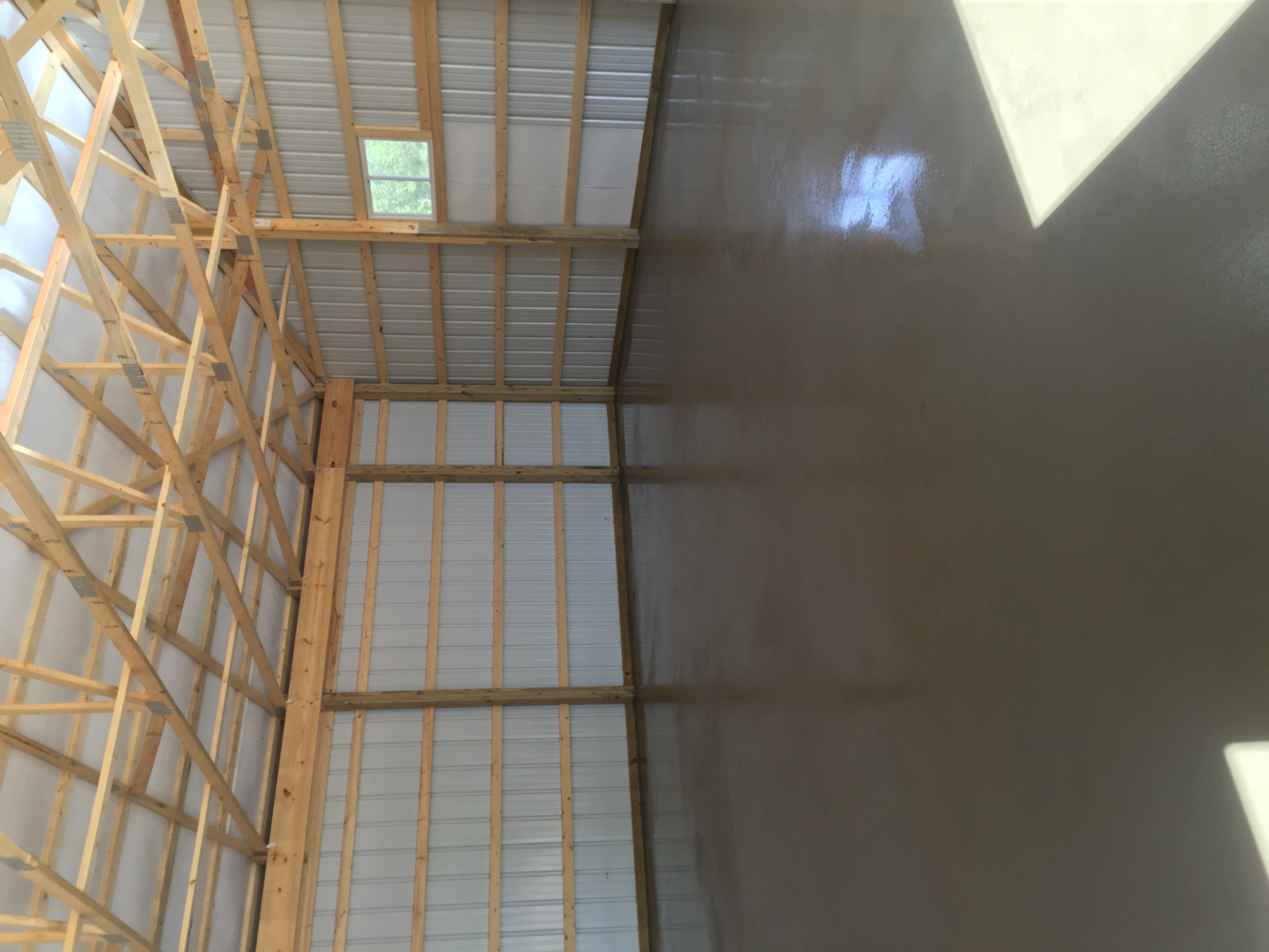 Two-car detached garage concrete floor in Cassopolis Michigan