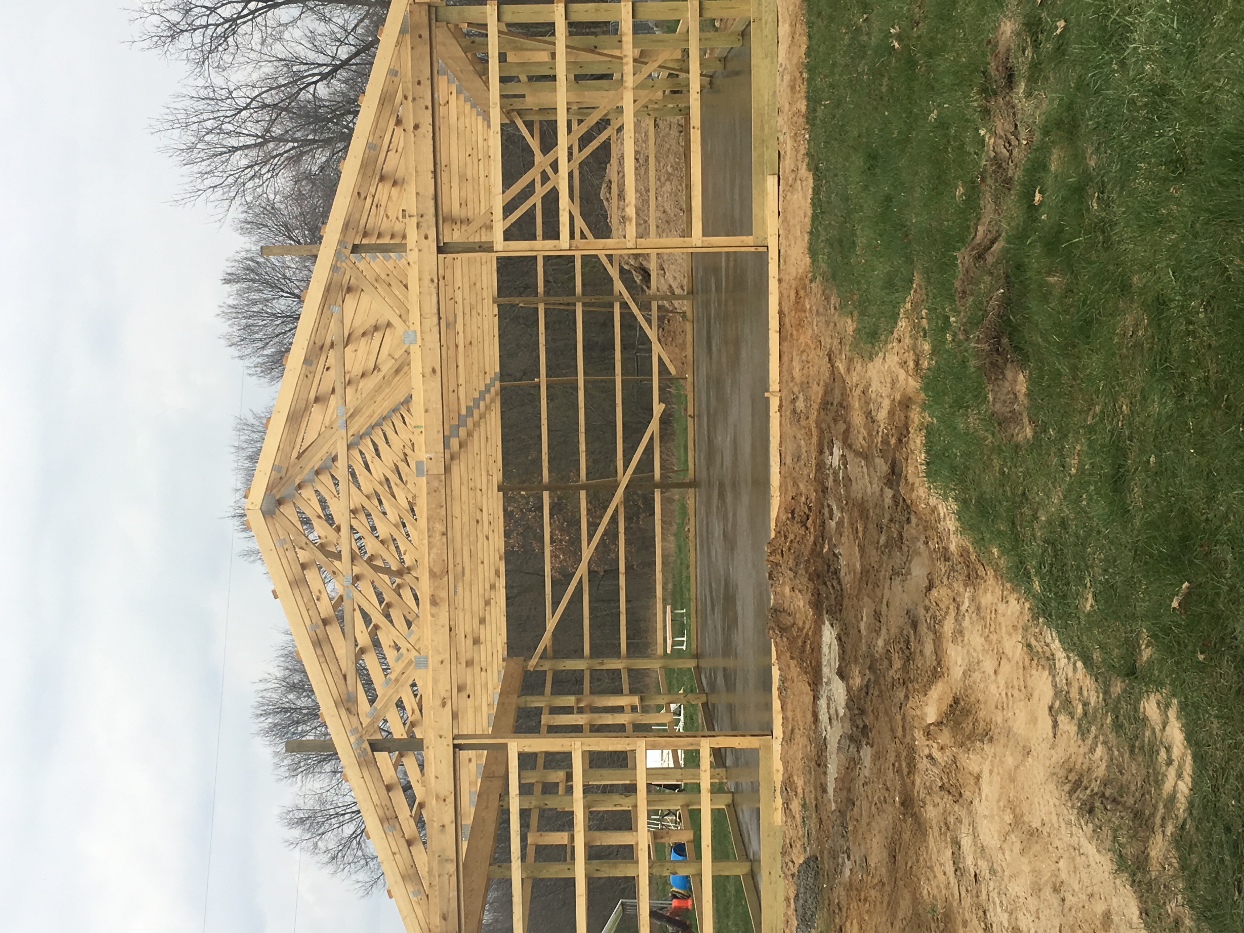 Detached garage concrete floor in Angola Indiana