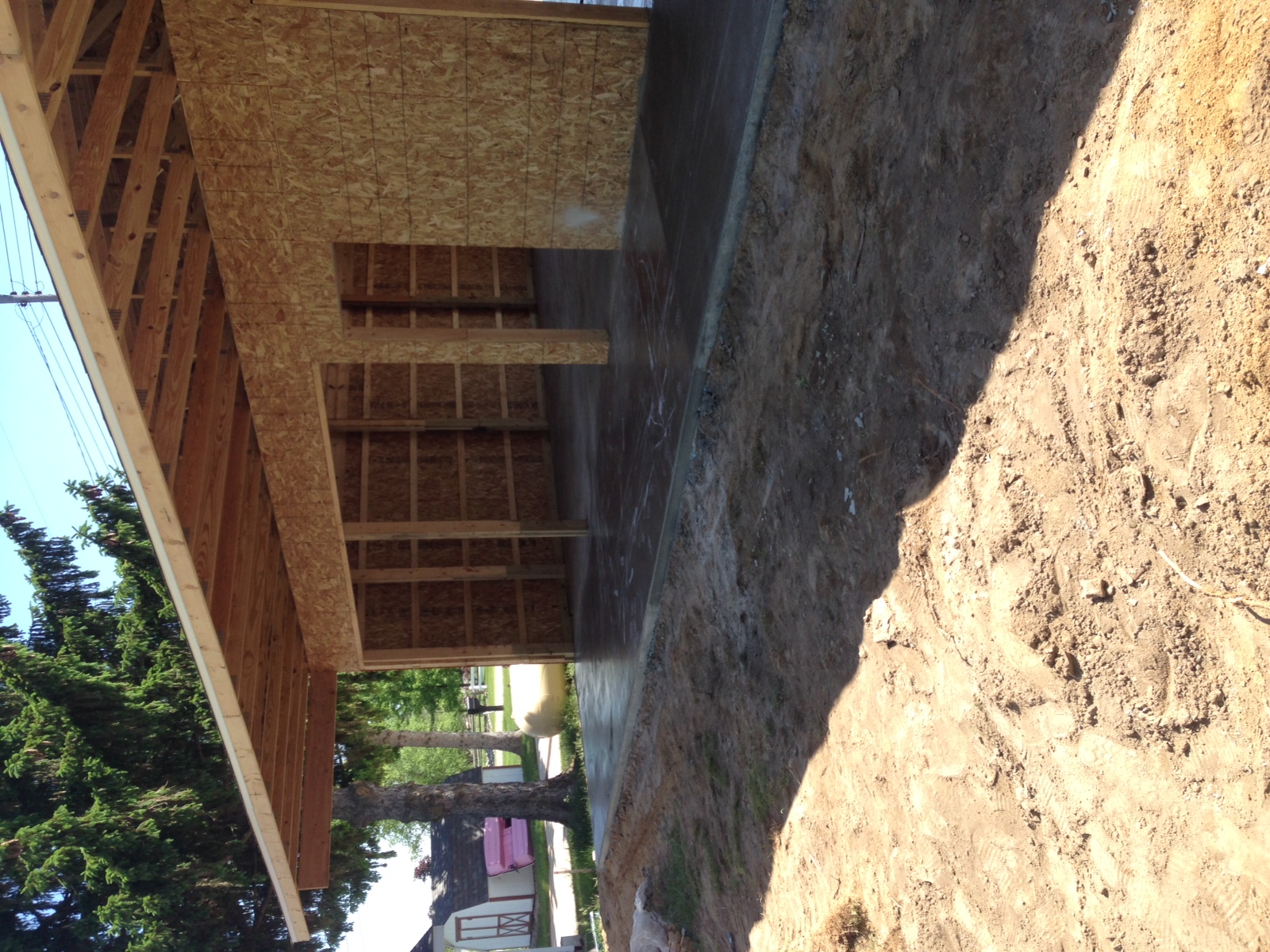 Garage floor concrete slab under construction in Schoolcraft Michigan
