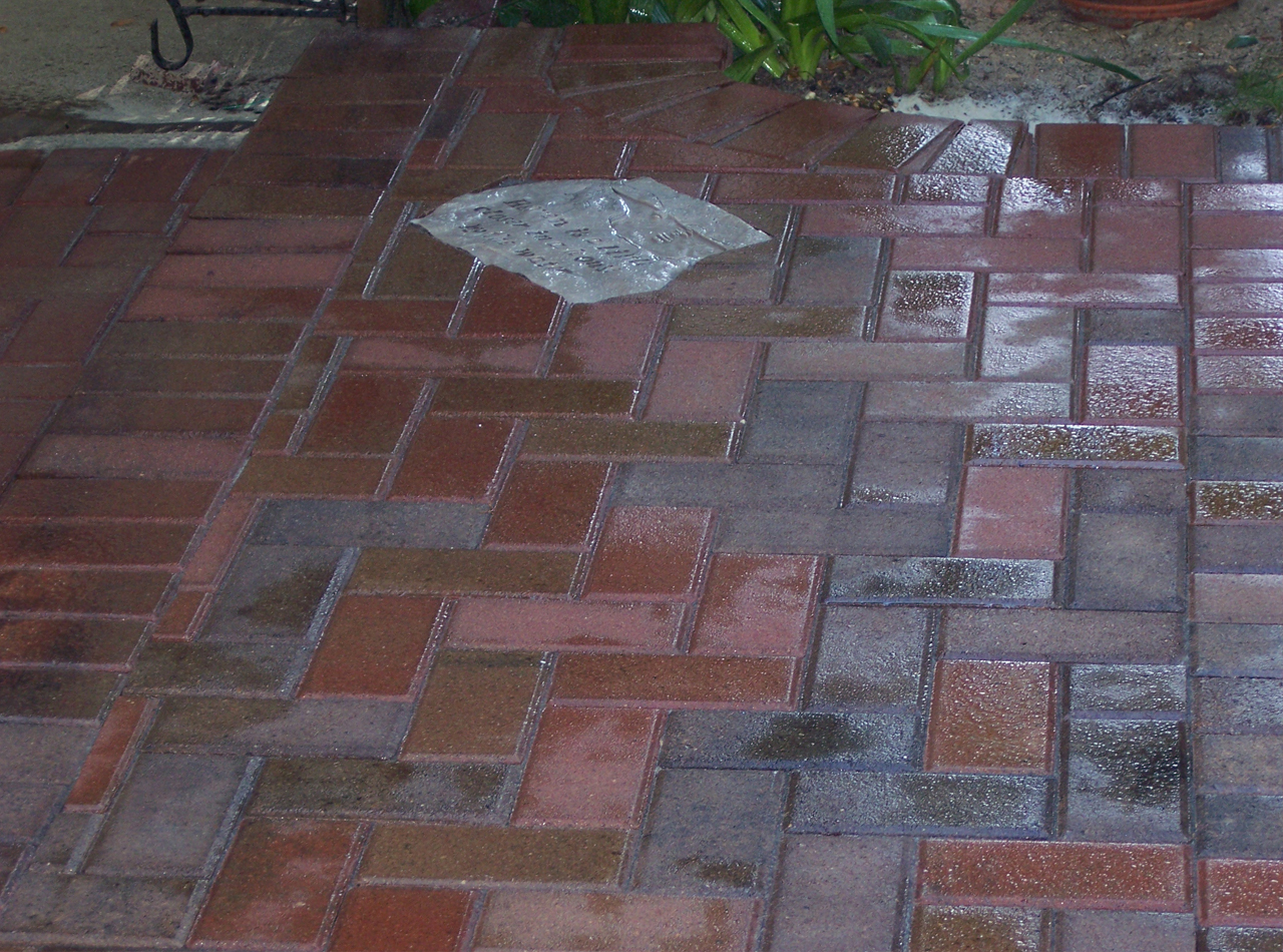 Paving brick detail at Klinger Lake near Sturgis Michigan