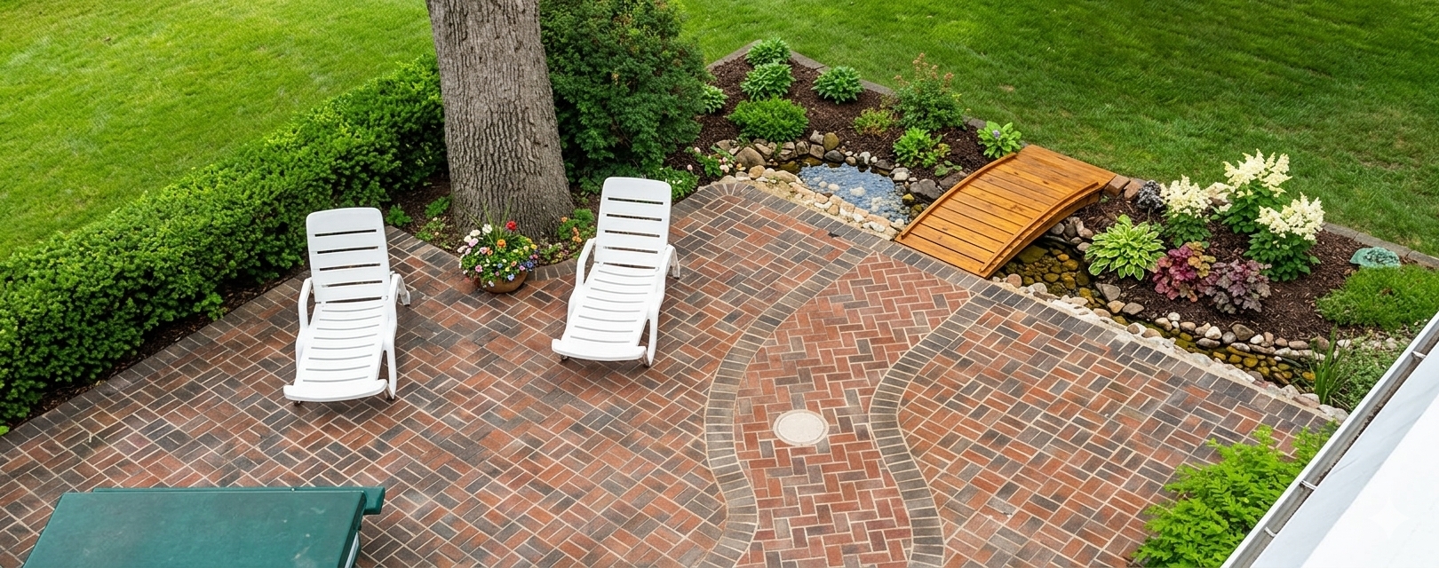 Paving brick patio installation near Klinger Lake in White Pigeon Michigan