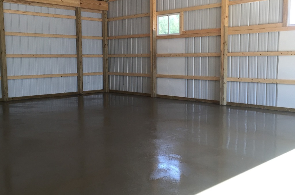 Finished concrete pole barn floor in Constantine, Michigan