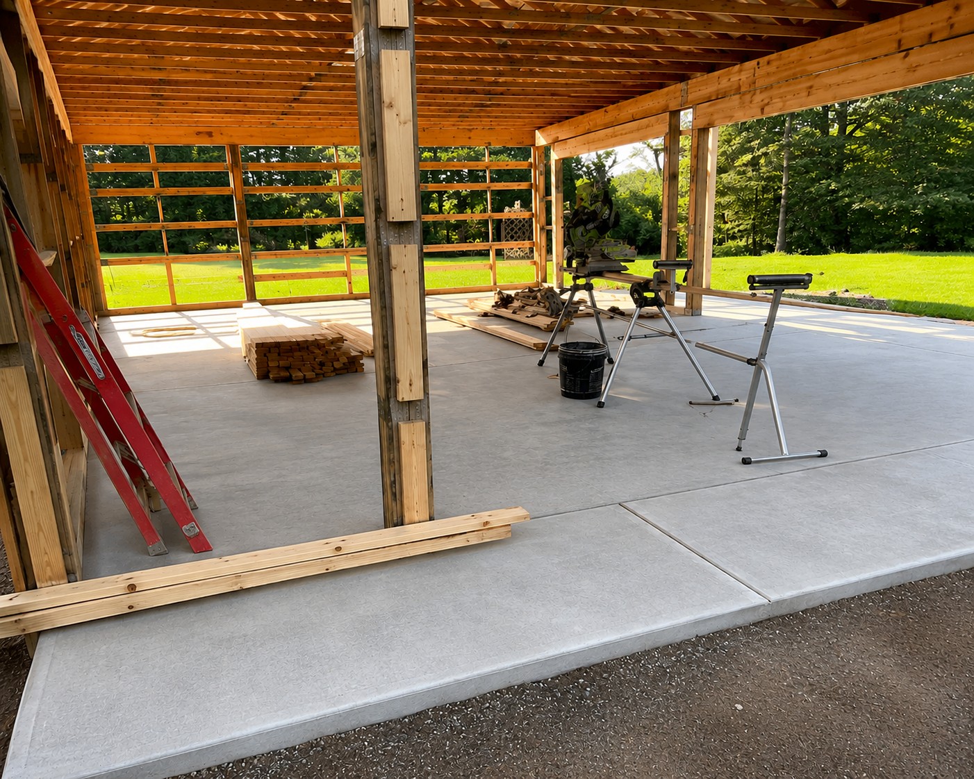 Pole barn concrete floor for Craftsman Builders in White Pigeon, Michigan