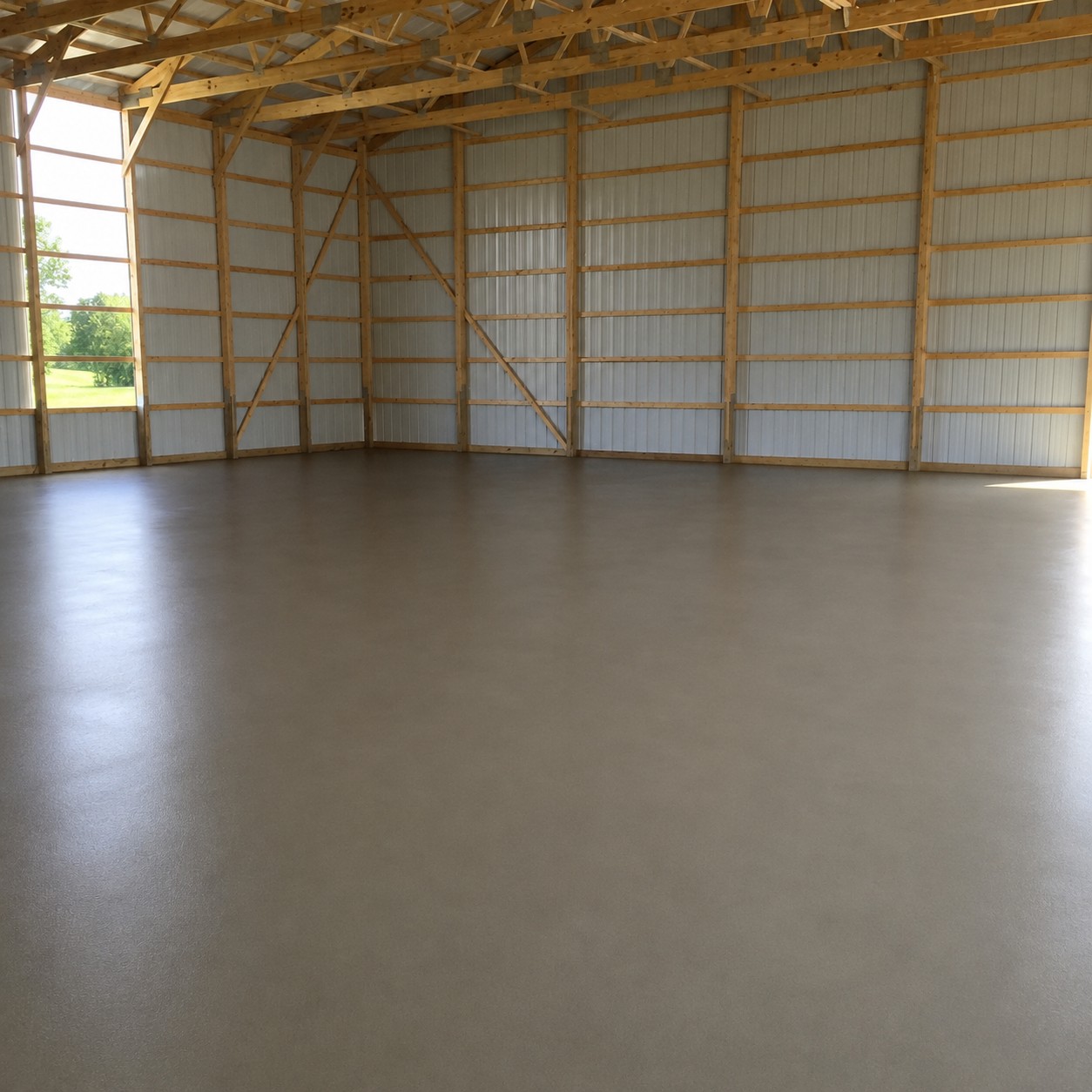 Residential pole barn concrete floor in Sturgis, Michigan by Marc Todd Concrete