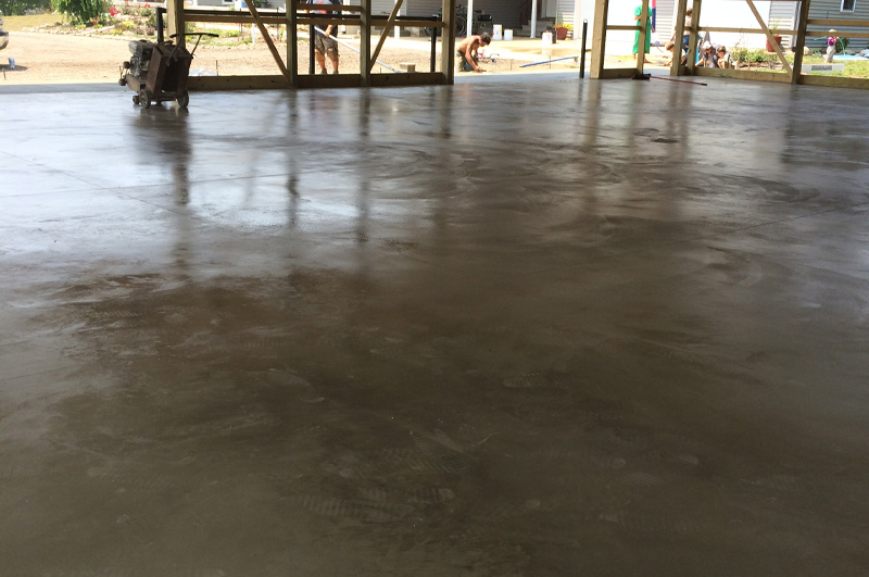 Concrete floor installed for a barndominium in Granger, Indiana