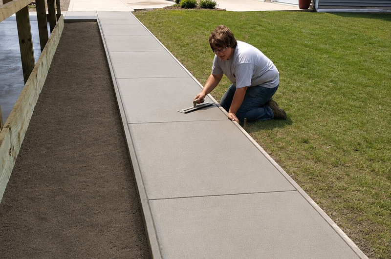Concrete sidewalks poured in Coldwater, Michigan